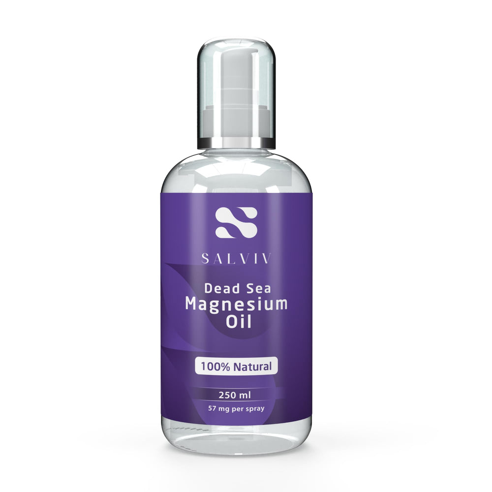 Salviv magnesium oil spray applied to skin delivers quick relief after workouts.