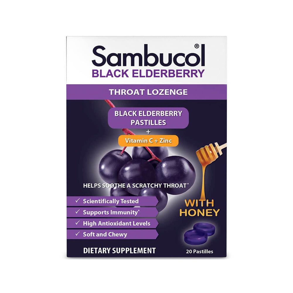 Sambucol European elderberry harvest illustration emphasizes premium berries