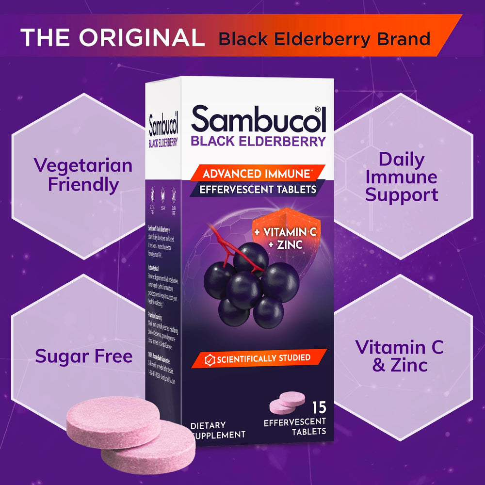 Sambucol gluten-free vegan formula packaging highlighted