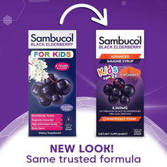 Sambucol Kids elderberry syrup berry-flavored bottle for children