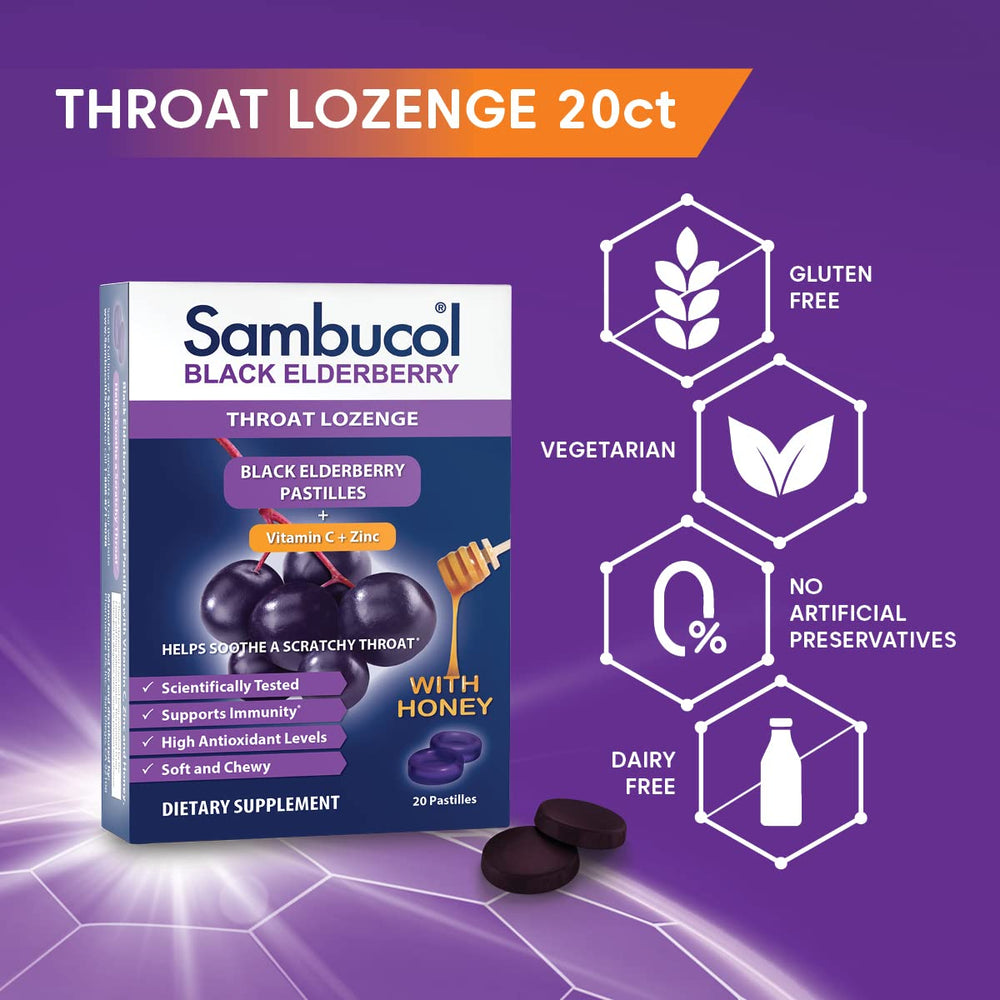 Sambucol lozenges are soft and chewy with quick-dissolve texture