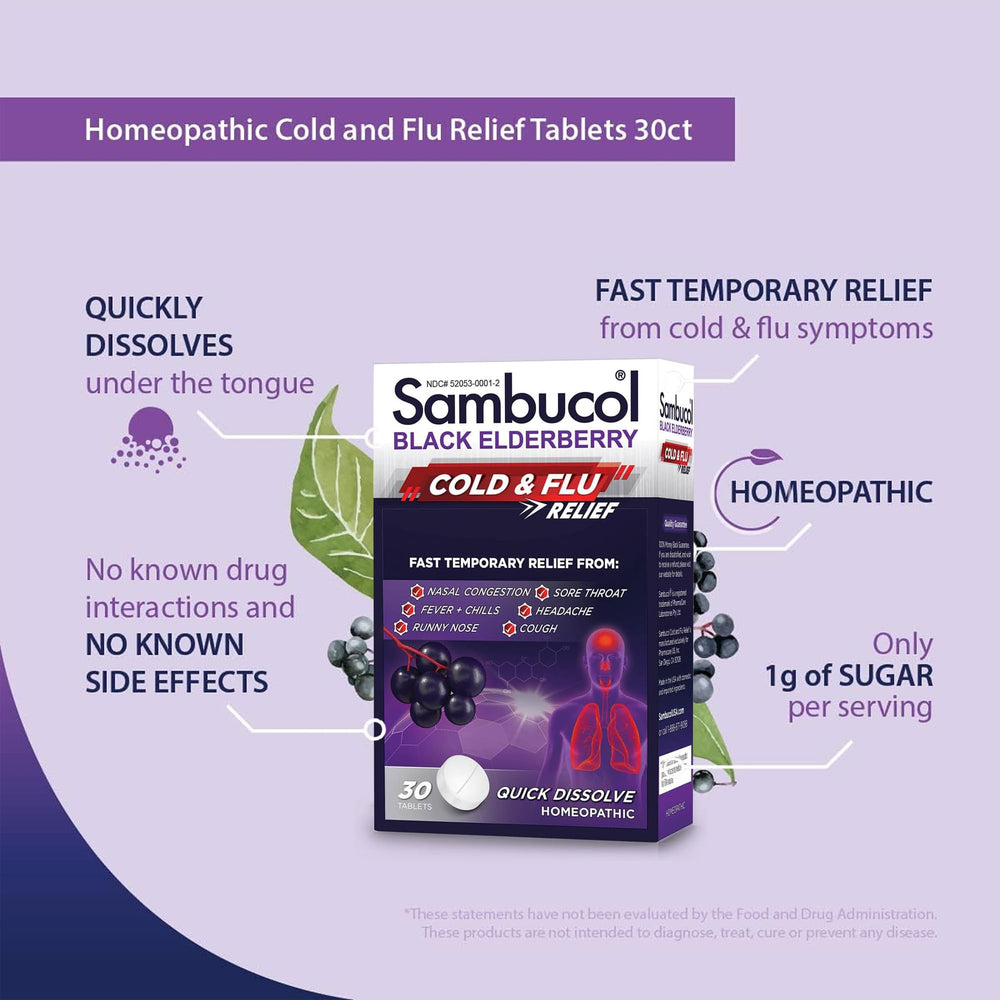 Sambucol helps address nasal congestion in cold symptoms.