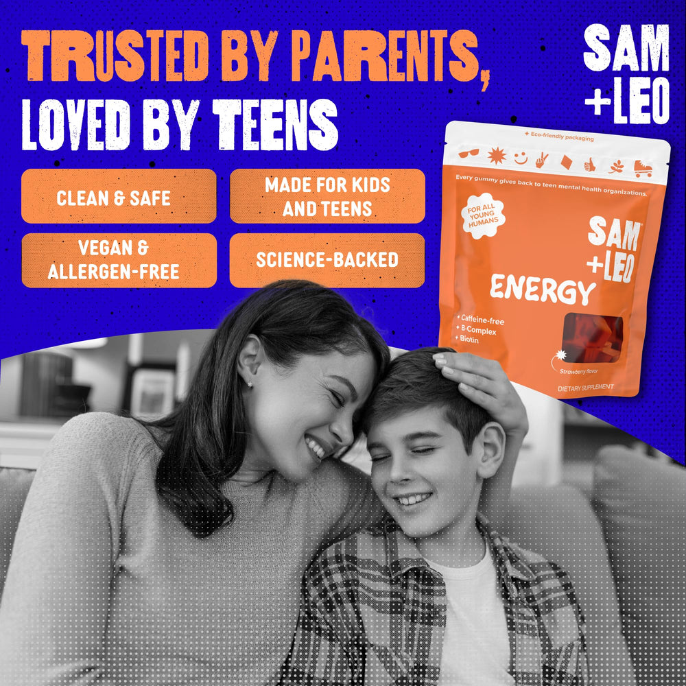 Closeup of a single SAM+LEO gummy for easy daily use.