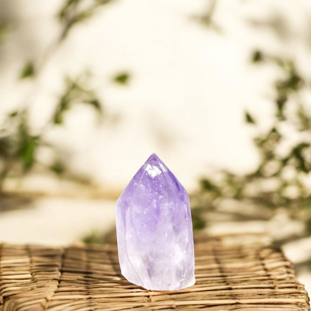 Samsari amethyst natural grade point offers authentic color for decor.