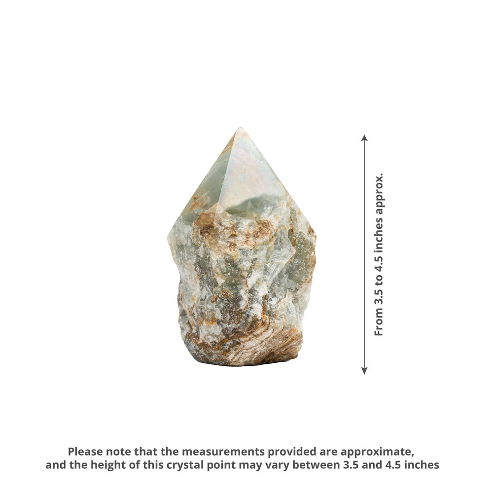 SAMSARI blue onyx crystal point 2 supports grounding energy during yoga.