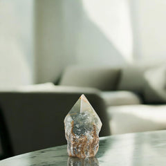 SAMSARI blue onyx crystal point 4 portable calming tool for travel.