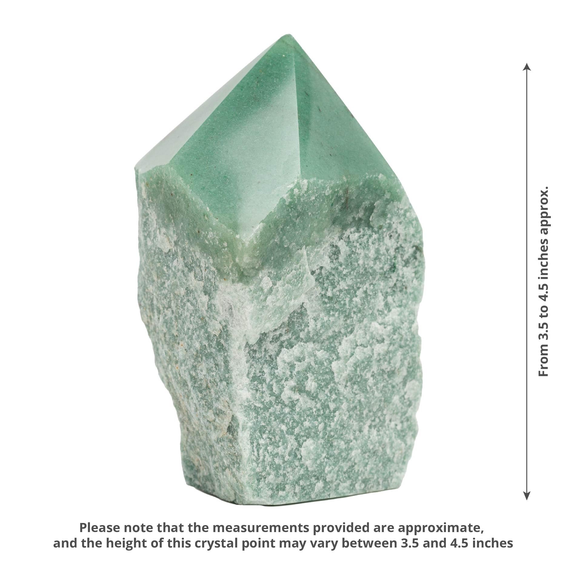 SAMSARI green quartz point used during meditation for inner peace