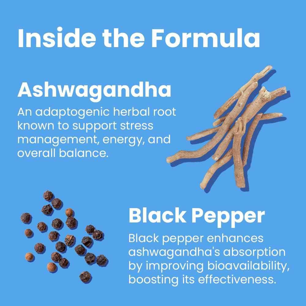 Sanar Naturals Ashwagandha capsules pour shows easy daily dosing.