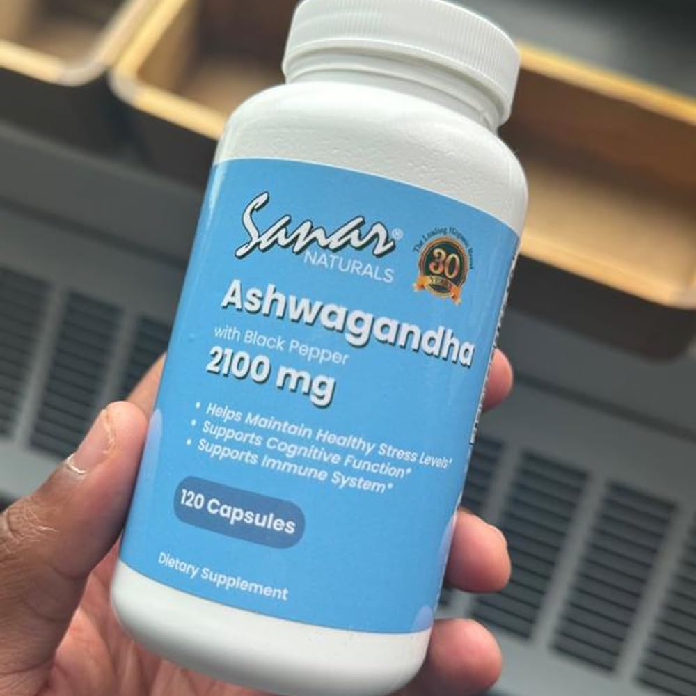 Sanar Naturals Ashwagandha lifestyle shot suggests focus and balanced energy.