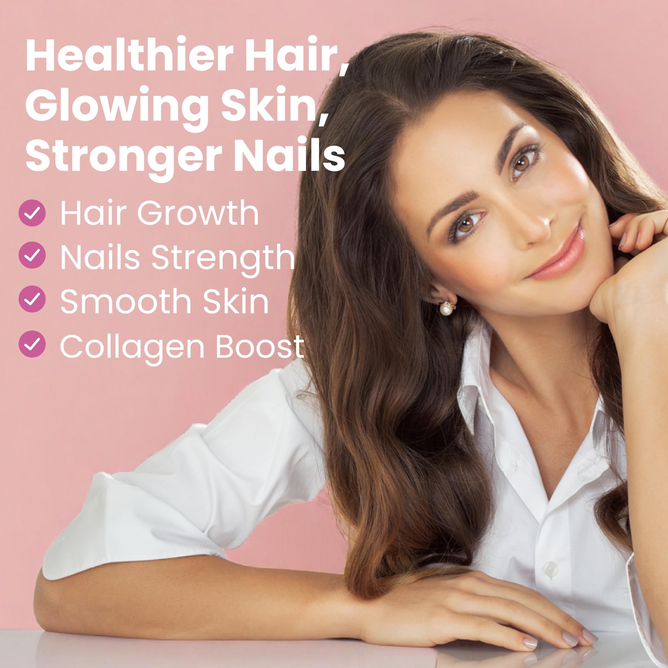 Sanar Naturals collagen capsules with biotin and vitamin C for hair and nails