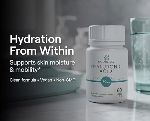 Sanare Lab Hyaluronic Acid 70 mg ingredients panel emphasizes quality and purity