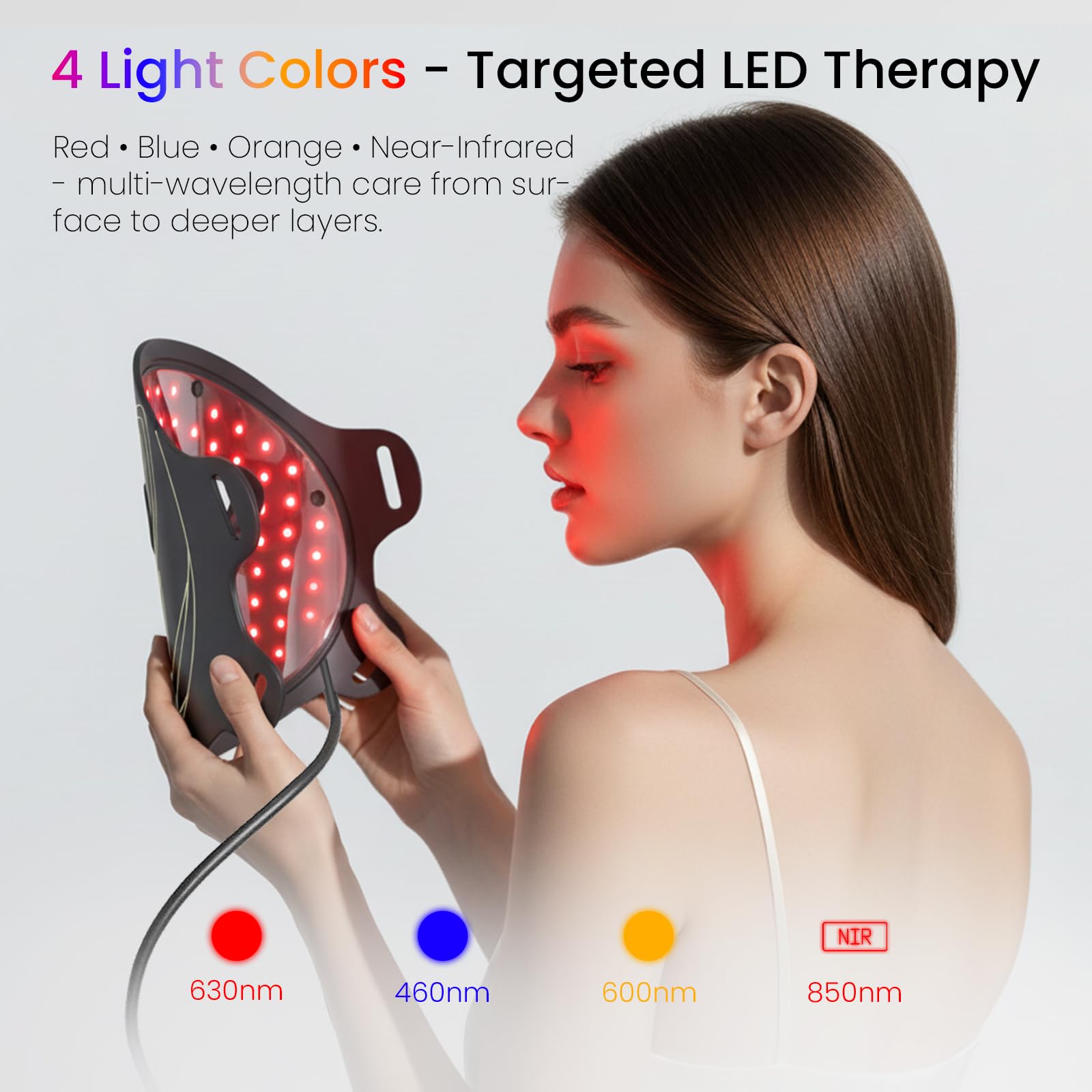 SanaTech LED Mask side view with adjustable strap for a custom fit
