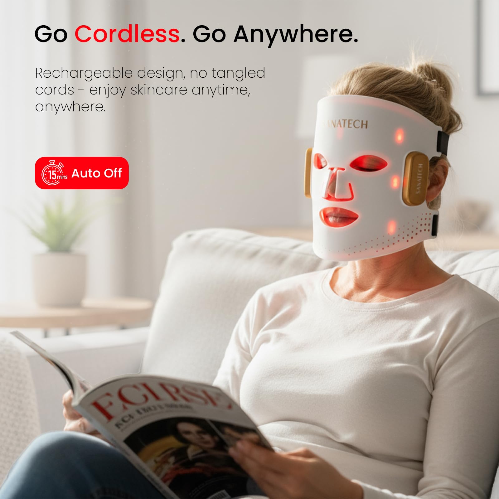 SanaTech soft silicone mask for comfortable facial treatments