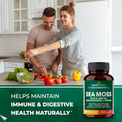 Sea moss powder close-up highlighting natural, wildcrafted ingredients.