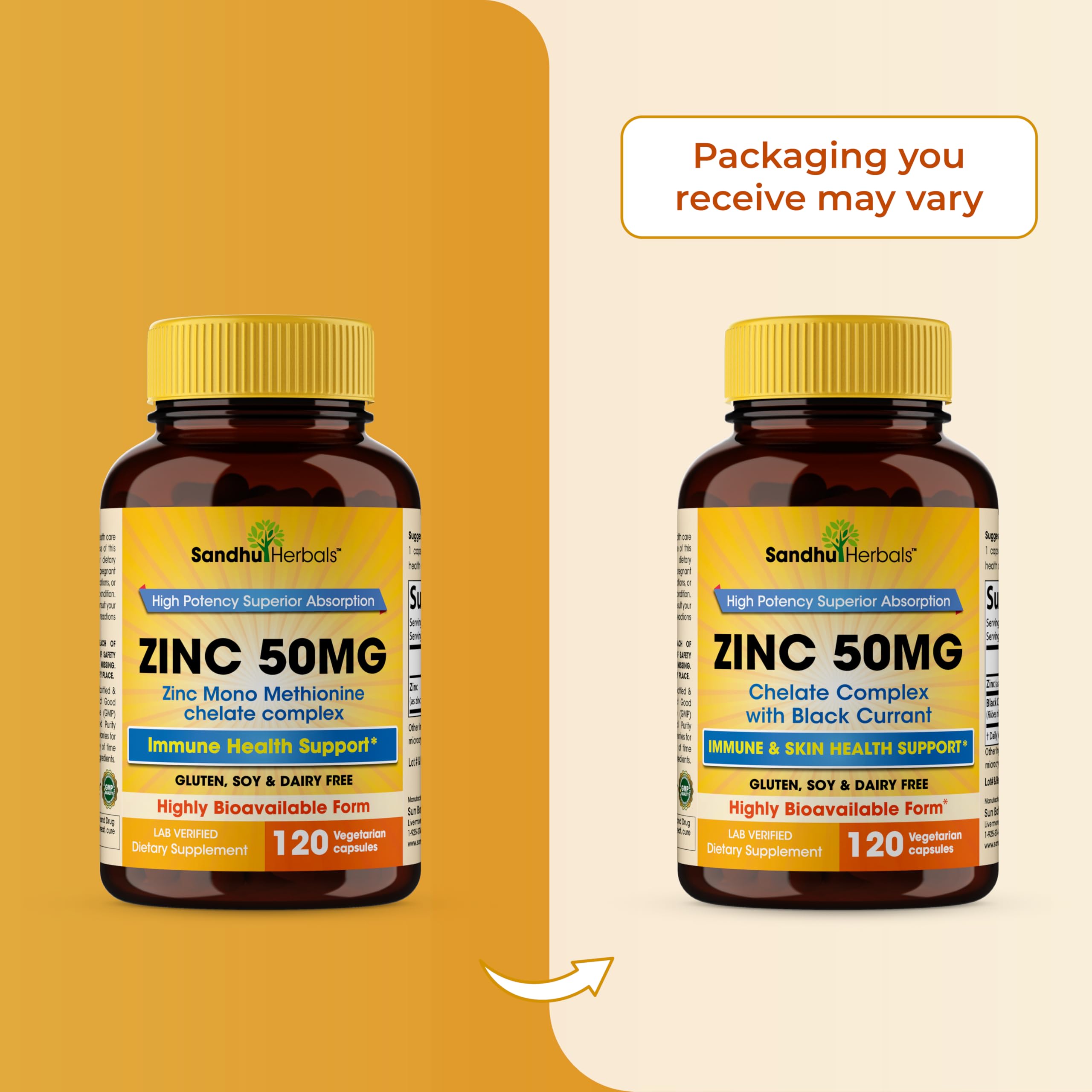 Sandhu Herbals Zinc 50mg manufactured in USA in an NSF-certified facility
