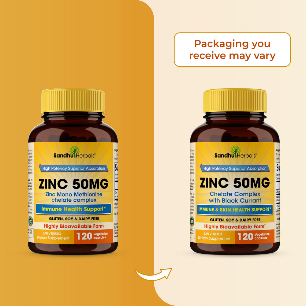 Sandhu Herbals Zinc 50mg manufactured in USA in an NSF-certified facility