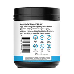 Sandhu's Collagen Peptides jar with spoon showing easy mixing into beverages.