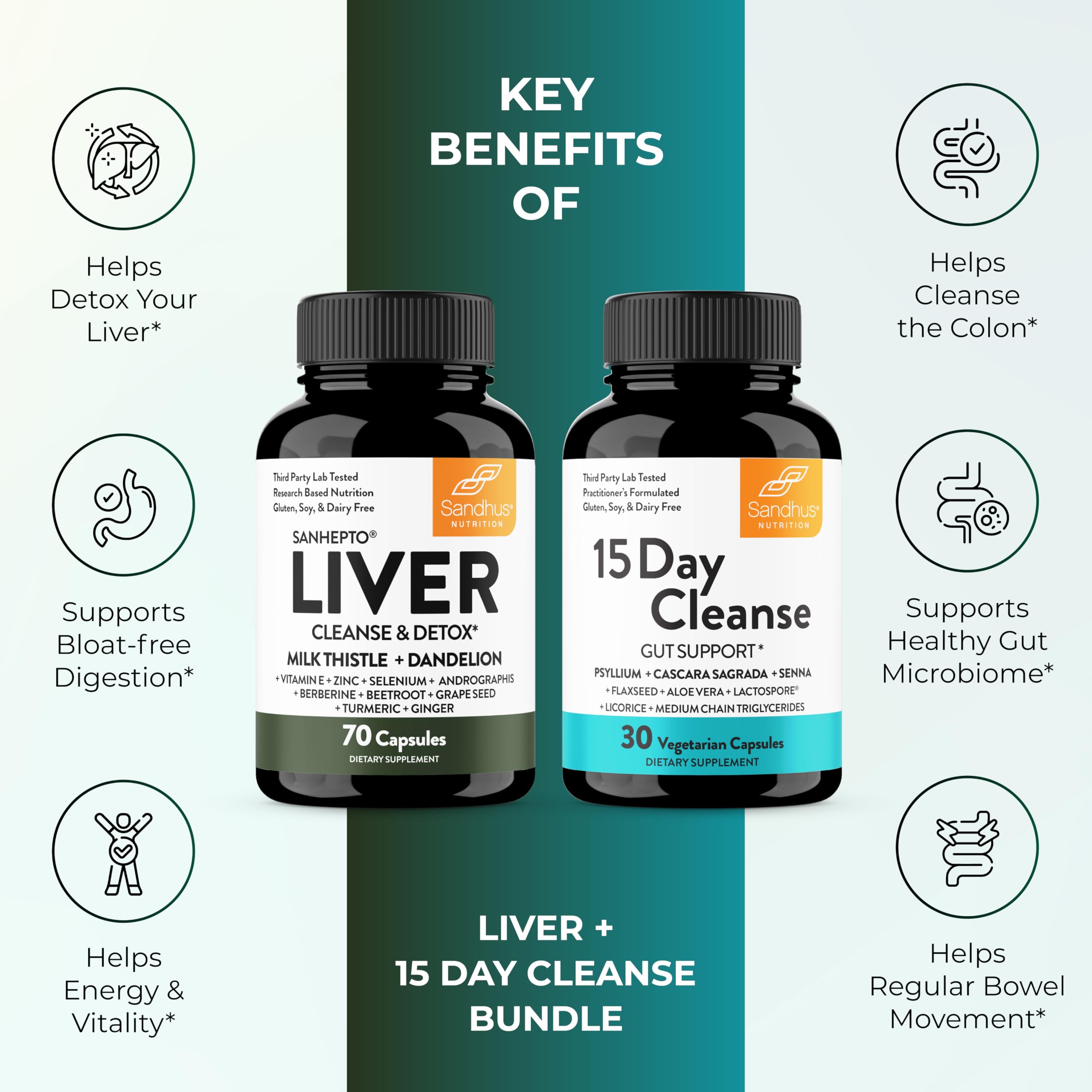 Sandhu's Liver Cleanse dandelion beetroot imagery supports liver balance.