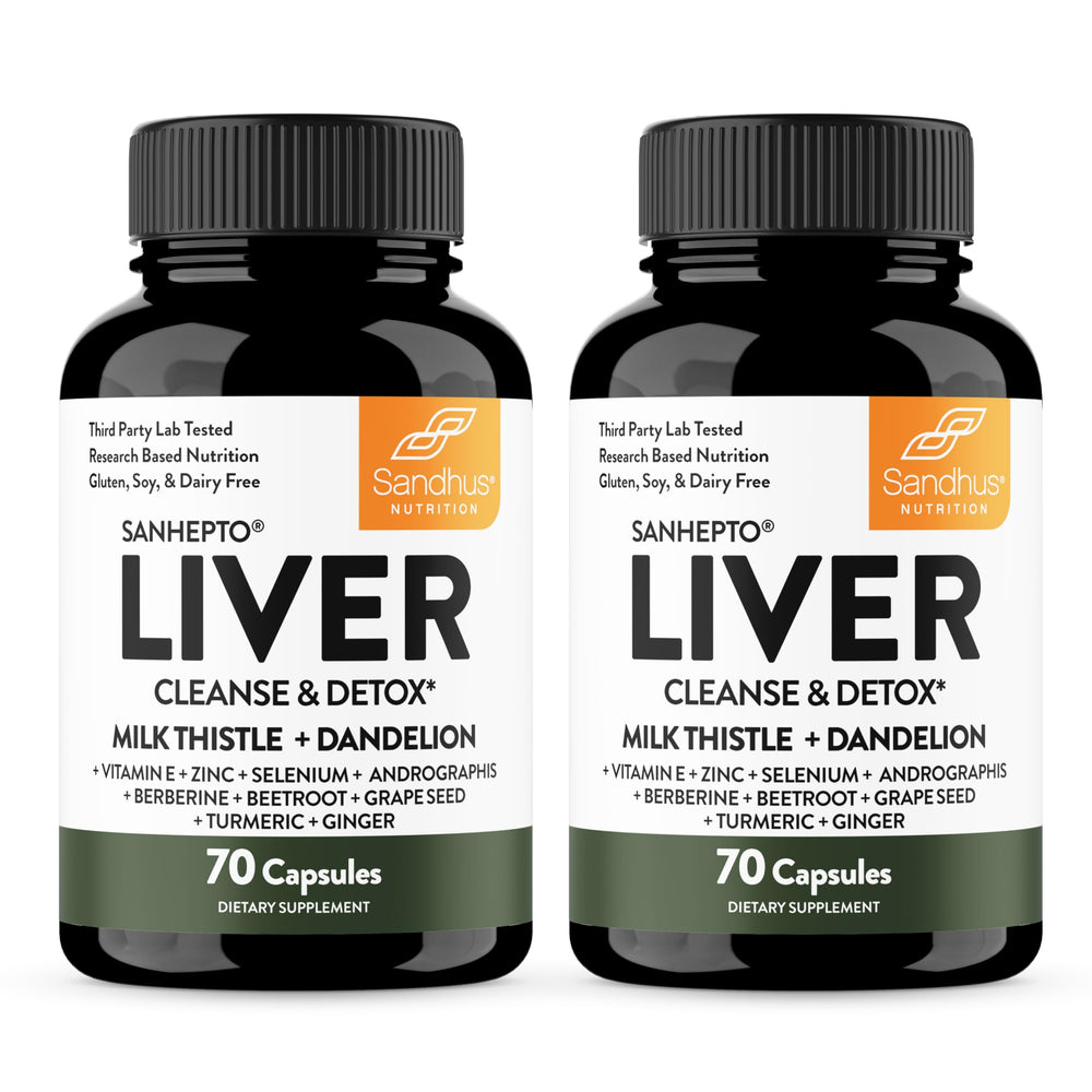 Sandhu's Liver Cleanse bottle front for daily liver support.