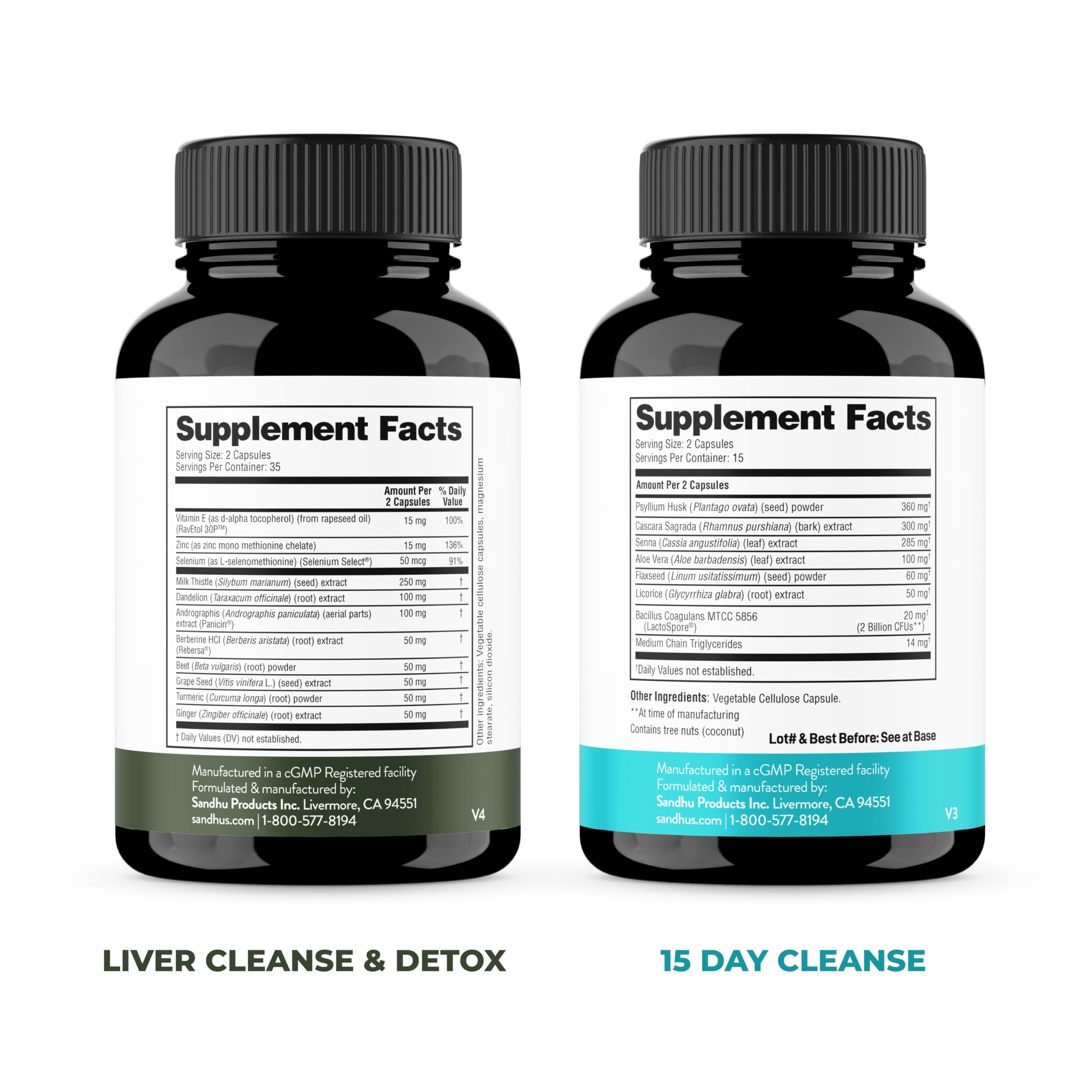 Sandhu's Liver Cleanse capsules close-up for daily intake and routine support.
