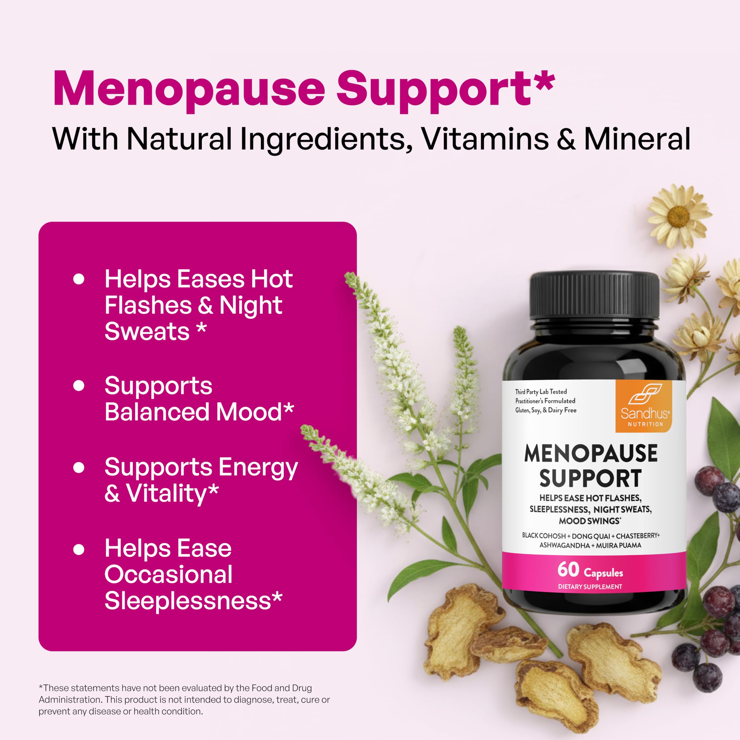 Sandhu's menopause capsules pour demonstrates easy, swallowable daily use