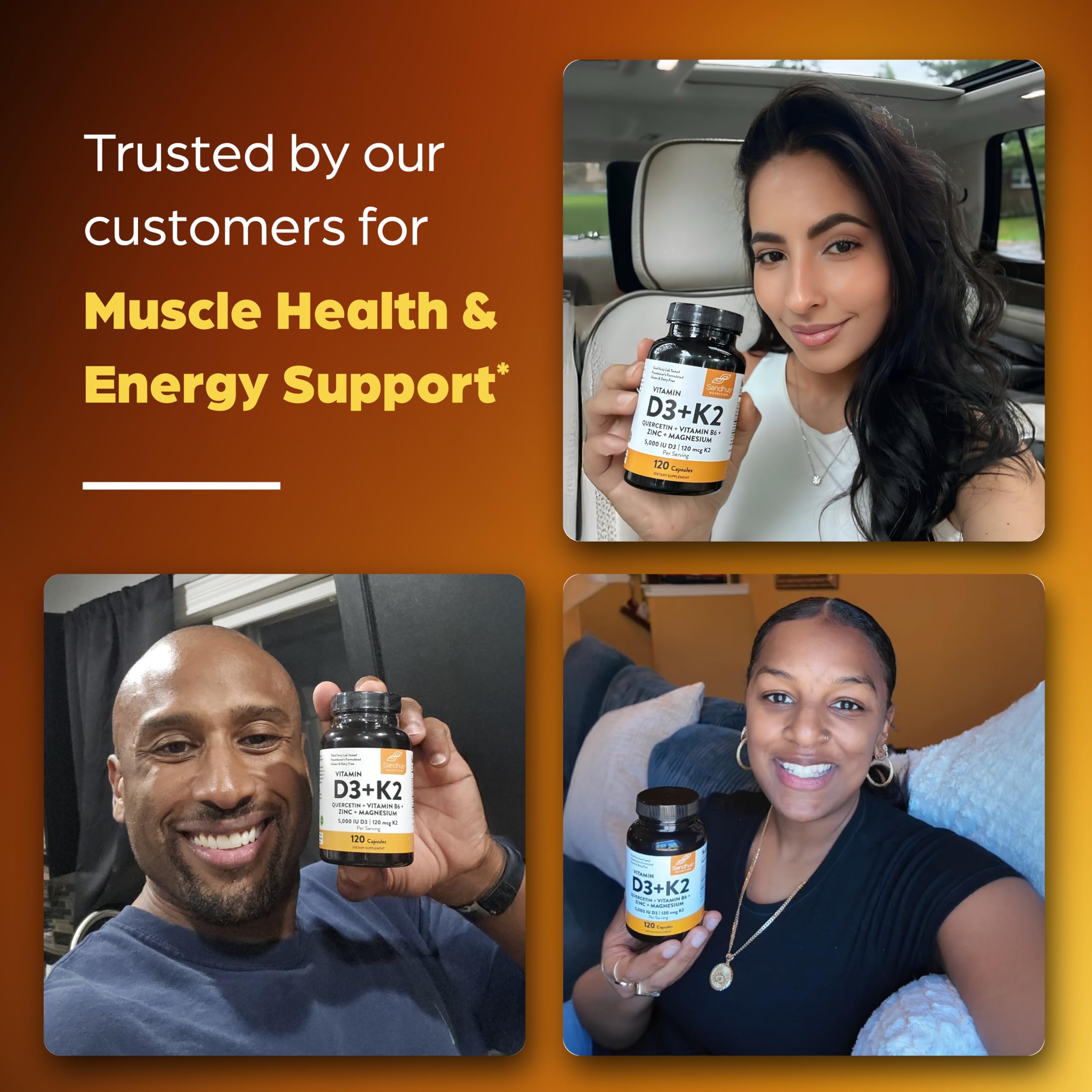 Morning routine with Sandhu's Vitamin D3 K2 Magnesium for sustained energy.