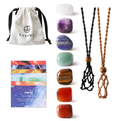 SANSWL seven chakra necklace crown crystal pendant promotes balance during meditation.