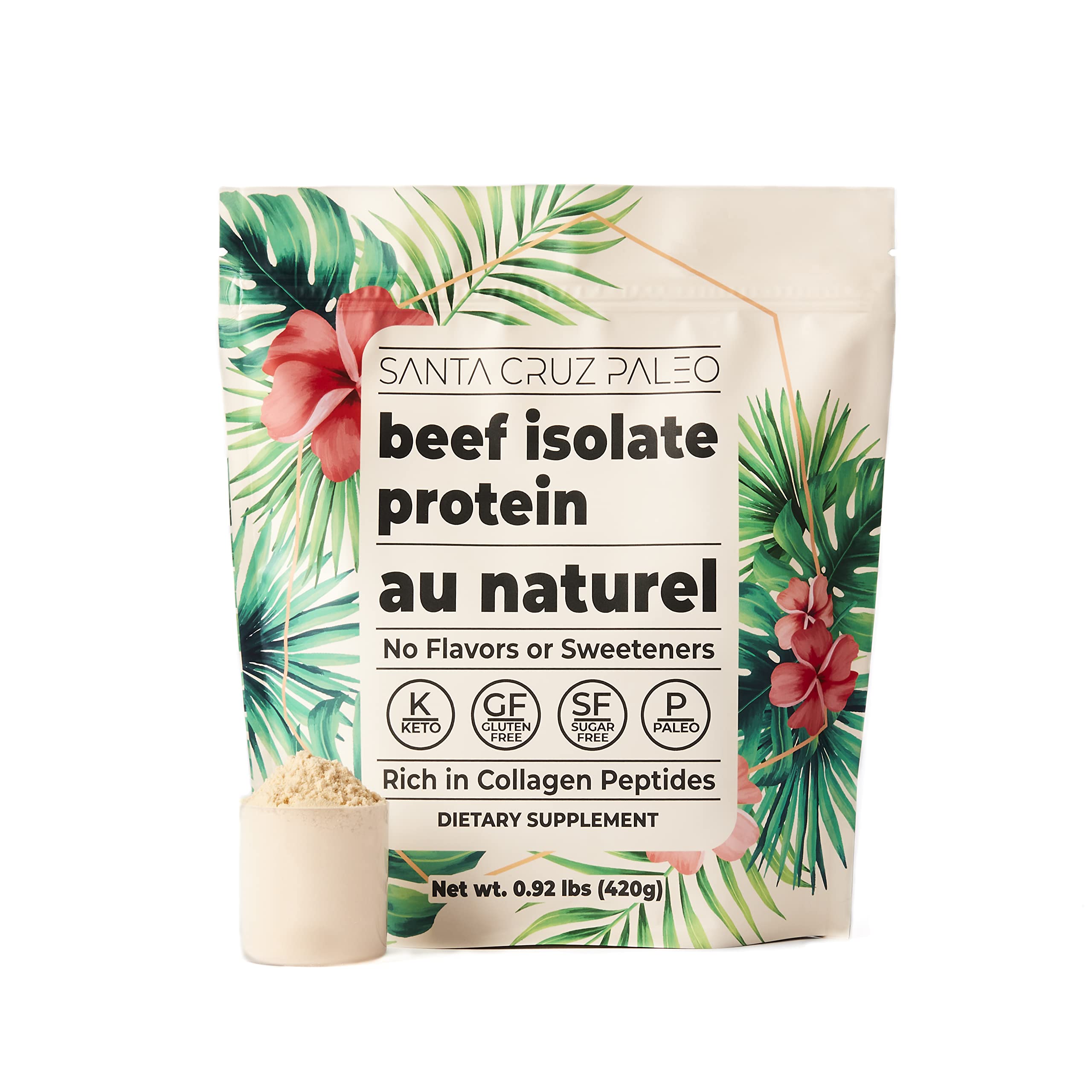 Santa Cruz Paleo beef isolate bottle highlighting clean protein for daily nutrition.