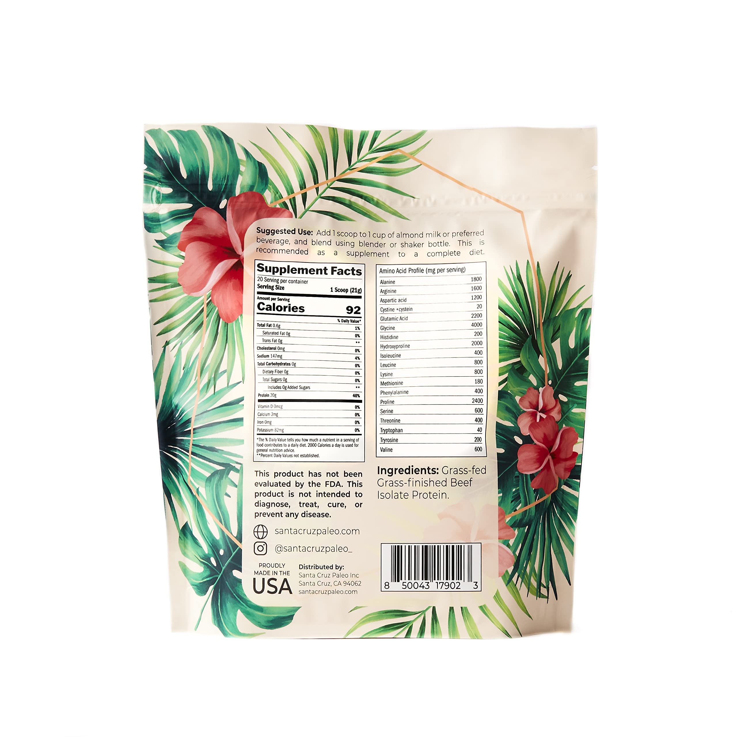 Santa Cruz Paleo beef isolate pour over coffee or breakfast for lean protein.