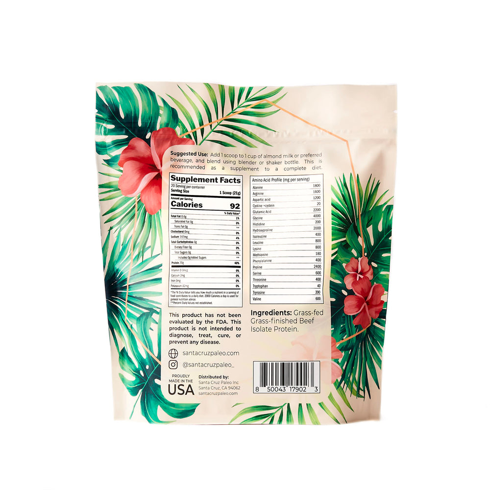 Santa Cruz Paleo beef isolate pour over coffee or breakfast for lean protein.