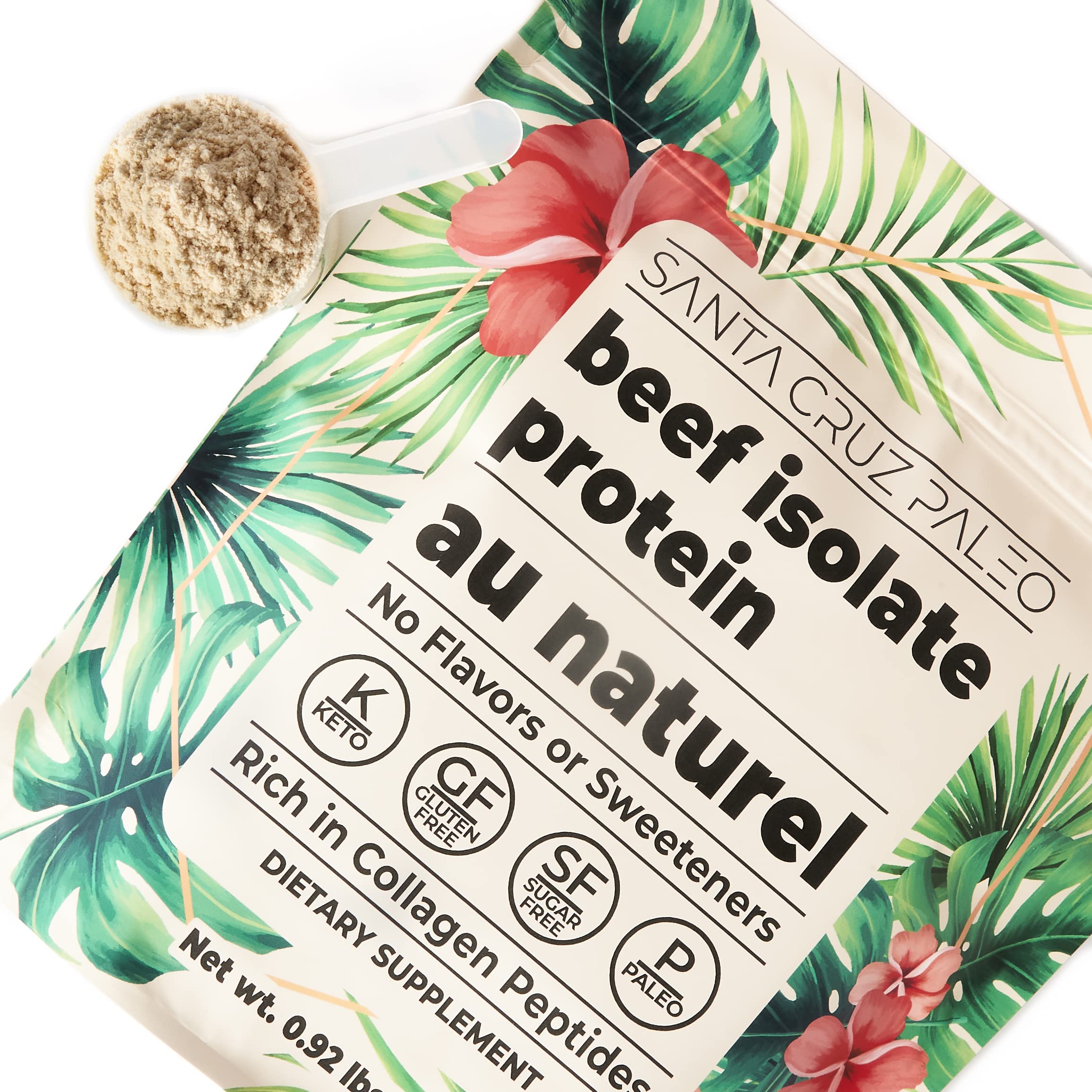 Santa Cruz Paleo beef isolate label closeup showing clean ingredients.
