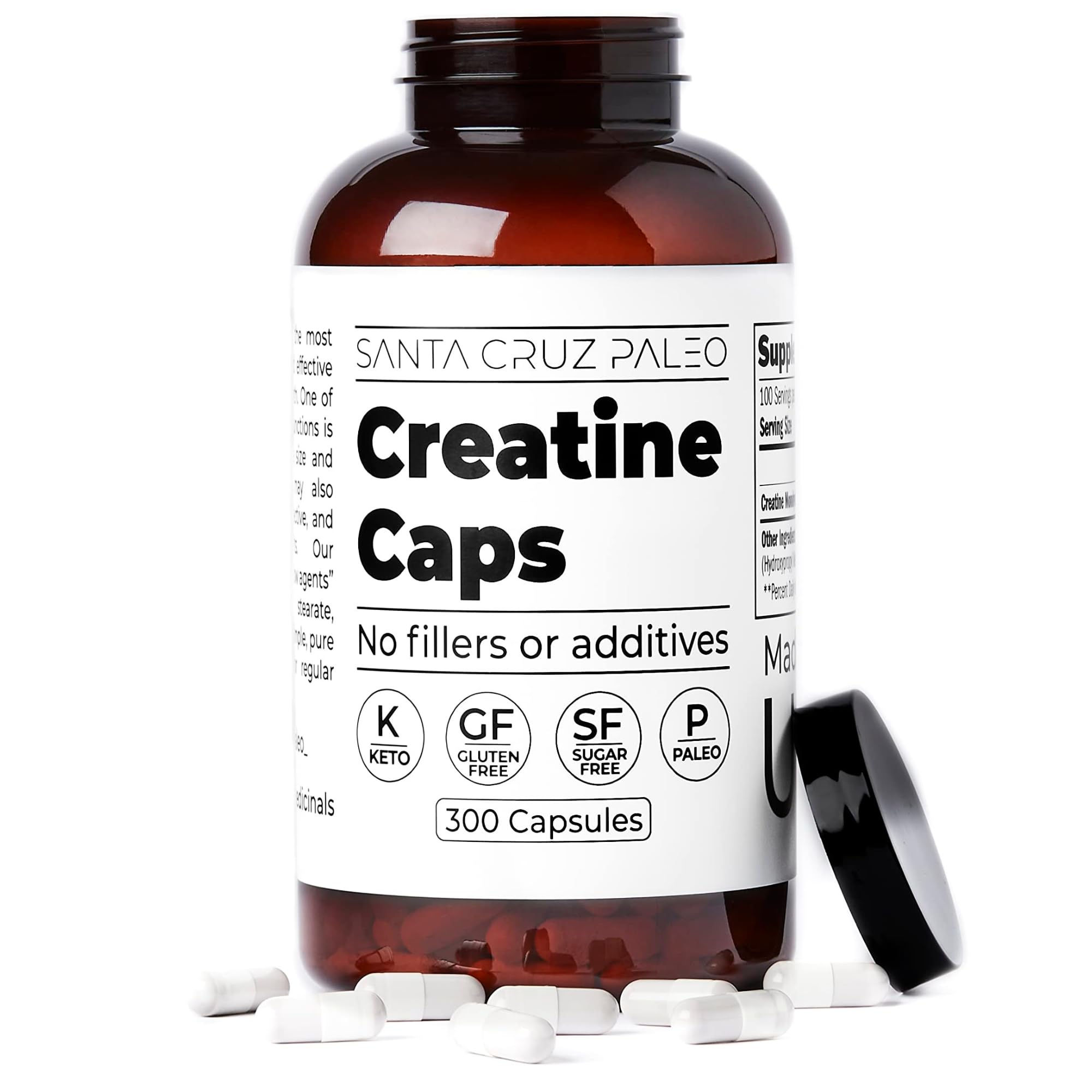 Santa Cruz Paleo Creatine Capsules neatly arranged for training sessions