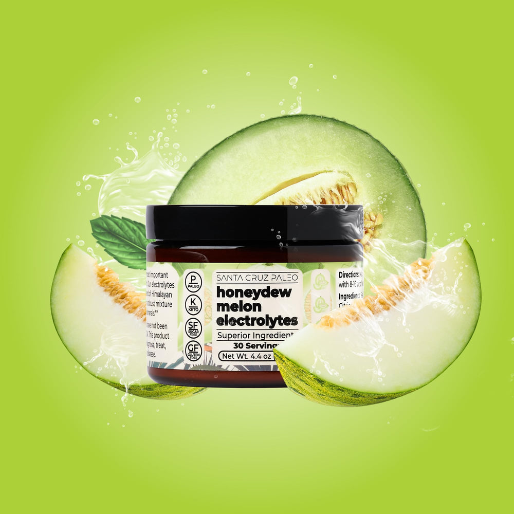 Santa Cruz Paleo Honeydew powder scoop measures servings for accurate dosing.