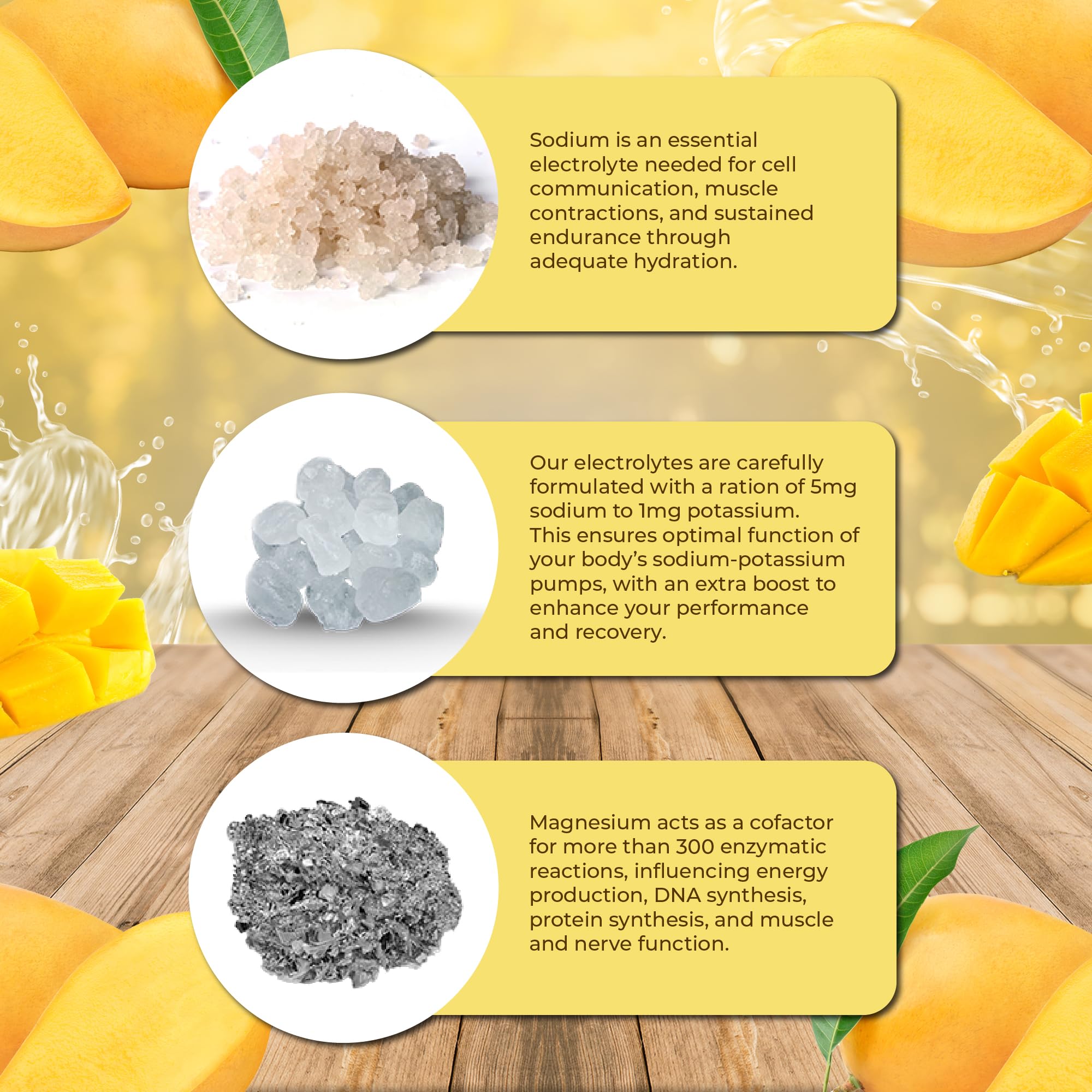 Santa Cruz Paleo Electrolyte Mango powder dissolving in water for clean hydration.