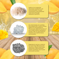 Santa Cruz Paleo Electrolyte Mango powder dissolving in water for clean hydration.