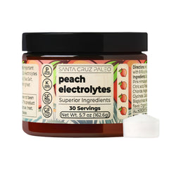 Santa Cruz Paleo Electrolyte Peach bottle for on-the-go hydration.