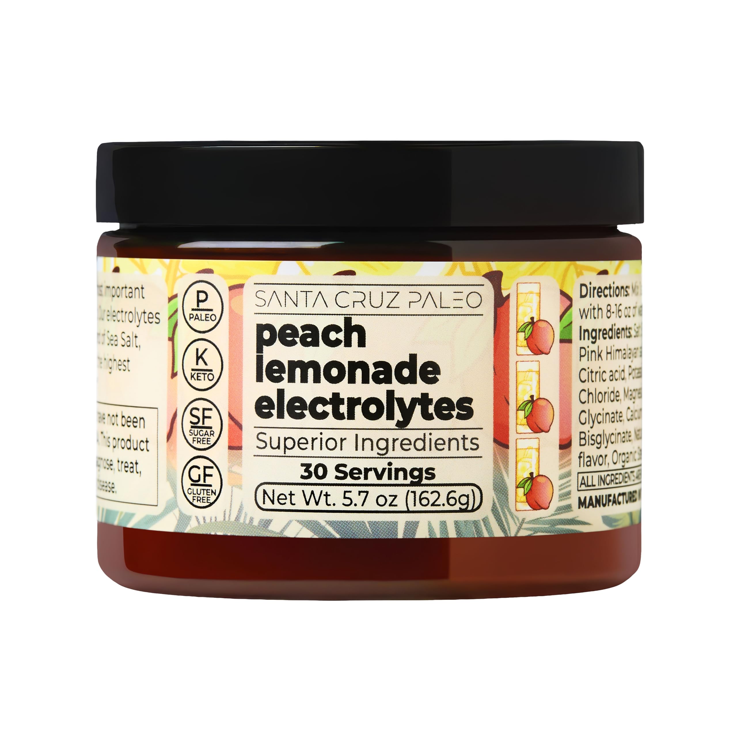 Hydration-ready Peach Lemonade drink from Santa Cruz Paleo during activity
