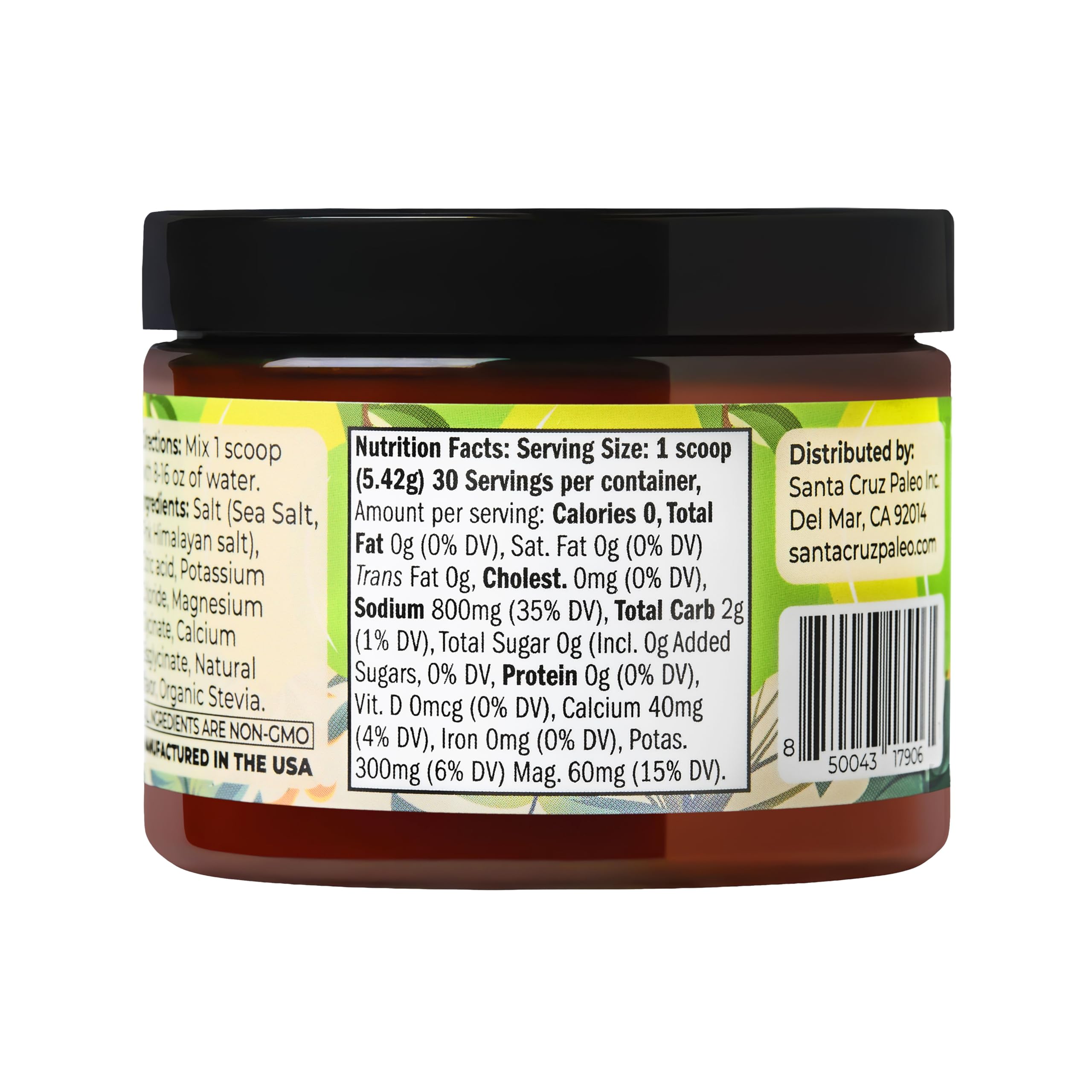 Santa Cruz Paleo Electrolyte Powder canister packaging for easy storage