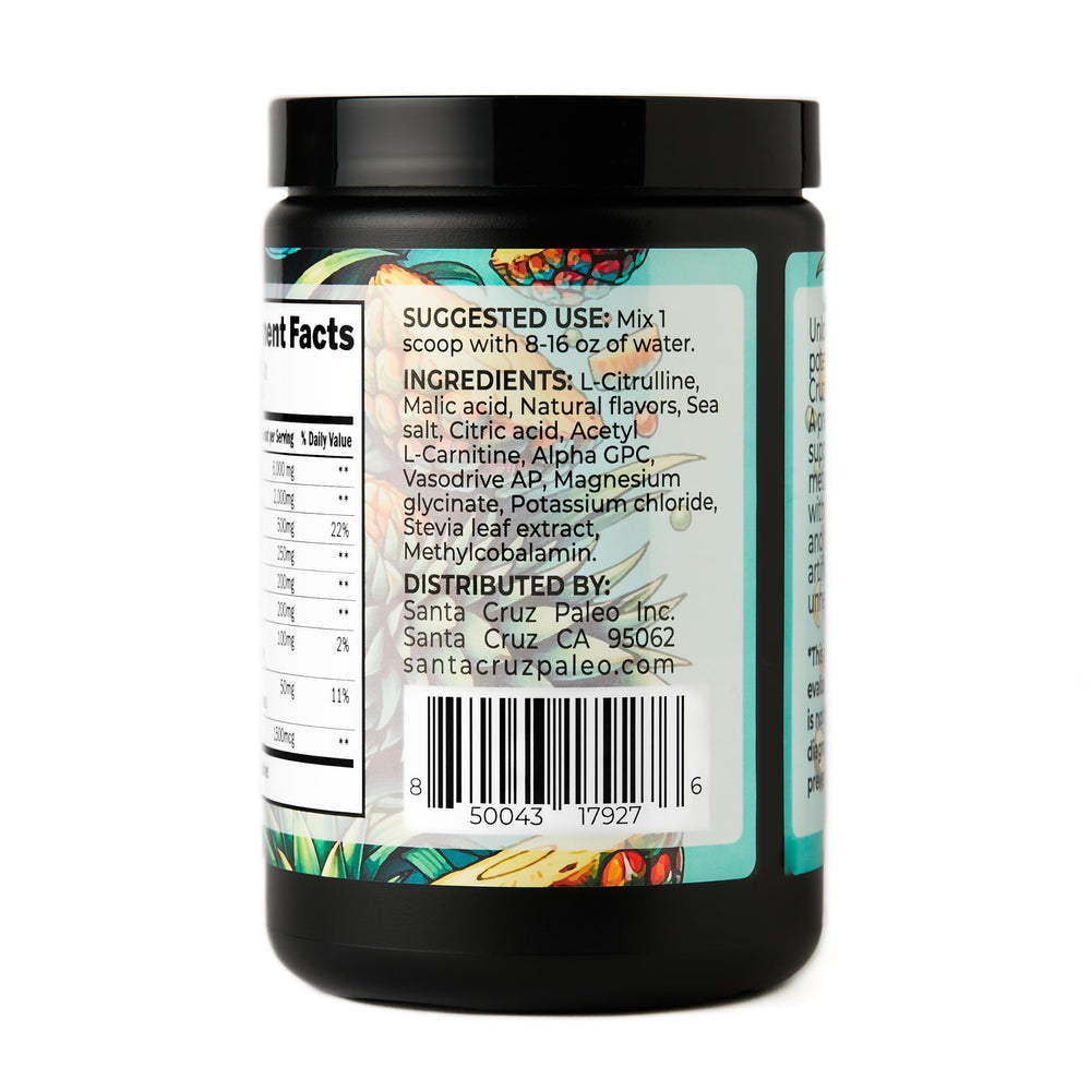 Santa Cruz Paleo magnesium bottle highlights mineral support for muscle performance.