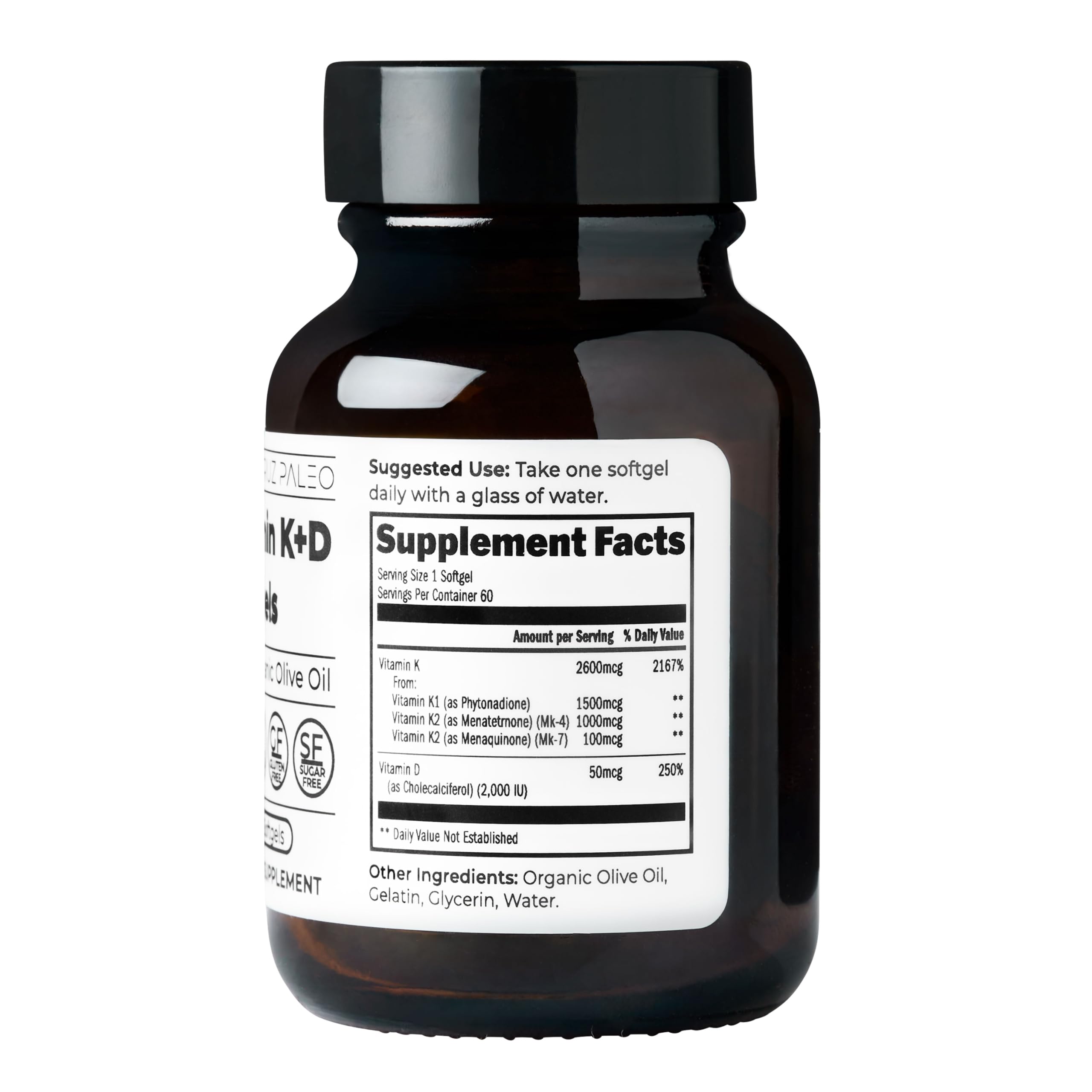 Organic olive oil base supports absorption of fat-soluble vitamins