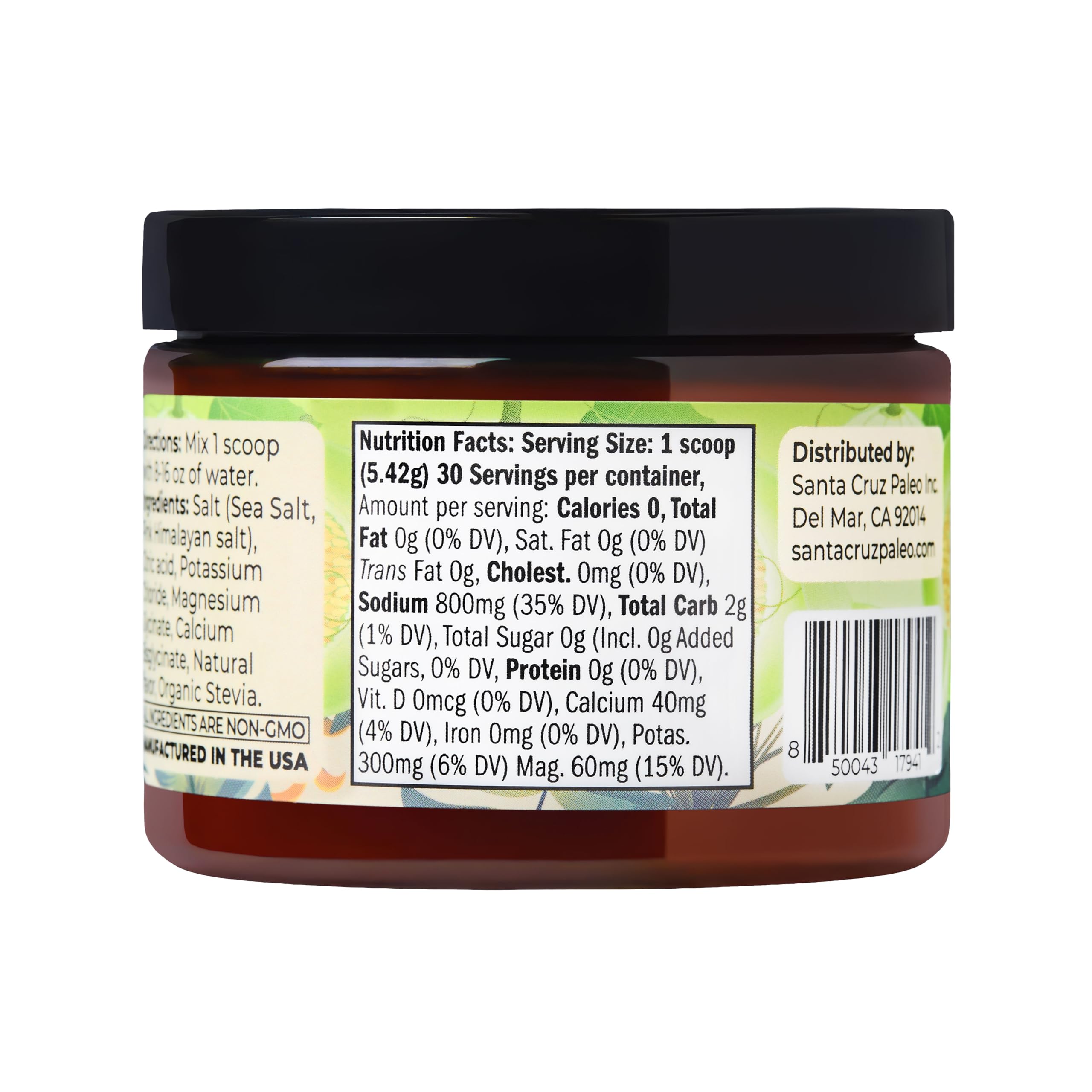 Santa Cruz Paleo potassium chloride helps balanced electrolytes during activity.