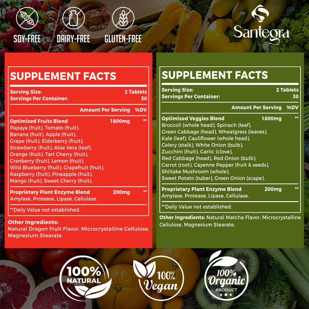Santegra dragon fruit flavor tablets for enjoyable daily intake.