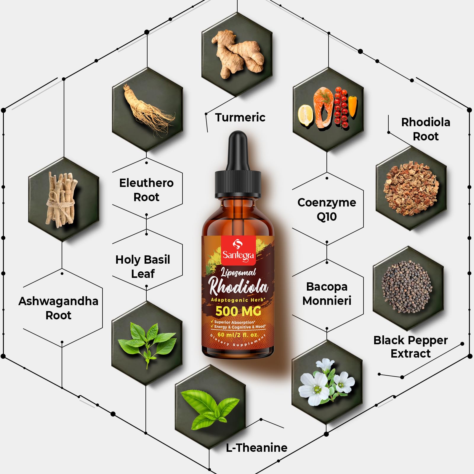 Close-up of natural sugar-free flavor label on Santegra packaging