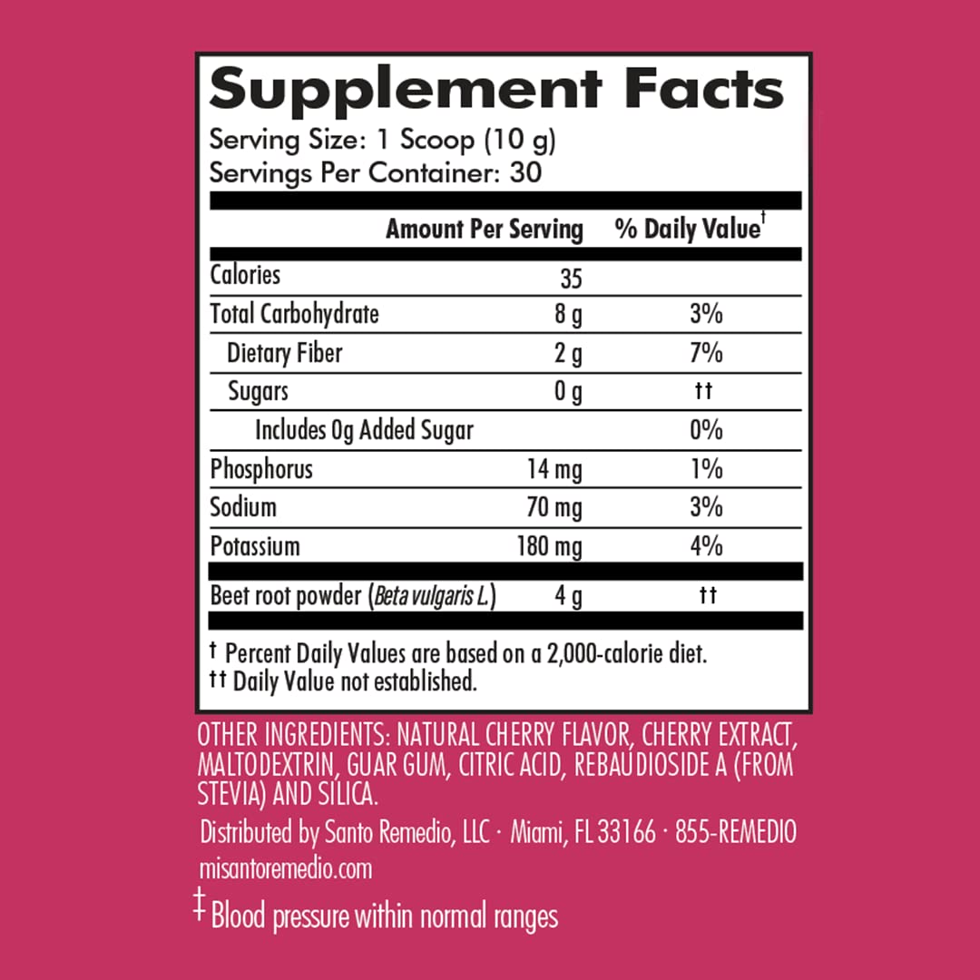 Santo Remedio Circulacion Plus beet extract visual emphasizing circulation benefits.