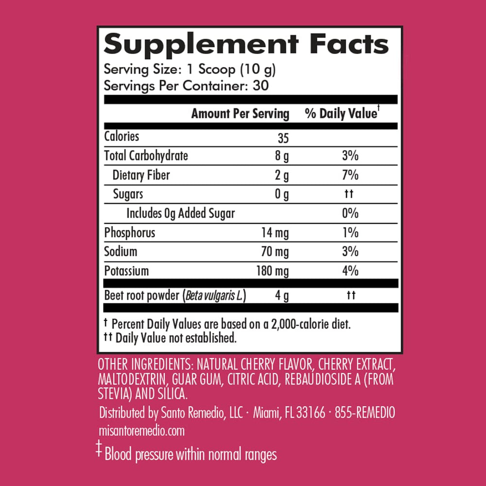Santo Remedio Circulacion Plus beet extract visual emphasizing circulation benefits.