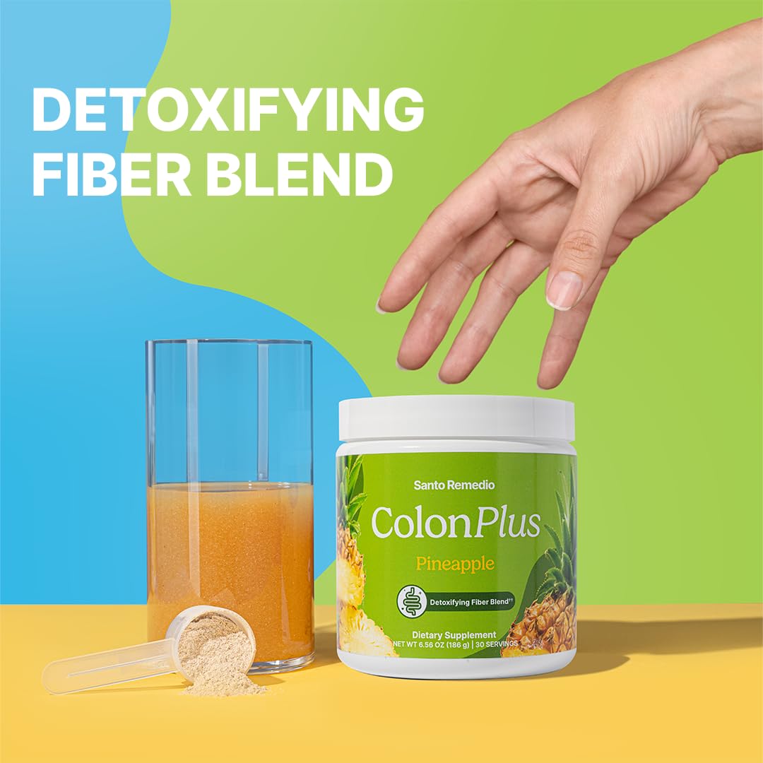 Santo Remedio Colon Plus label highlights milk thistle and probiotic blend.