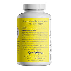 Santo Remedio Maca capsules dosage presentation suggests easy daily use.