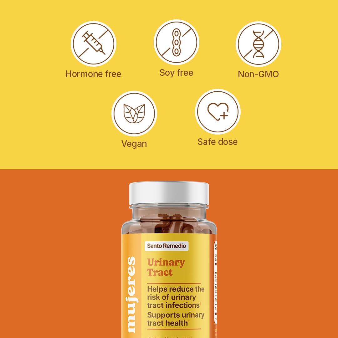 Santo Remedio vegan label on bottle emphasizing hormone-free and soy-free promise