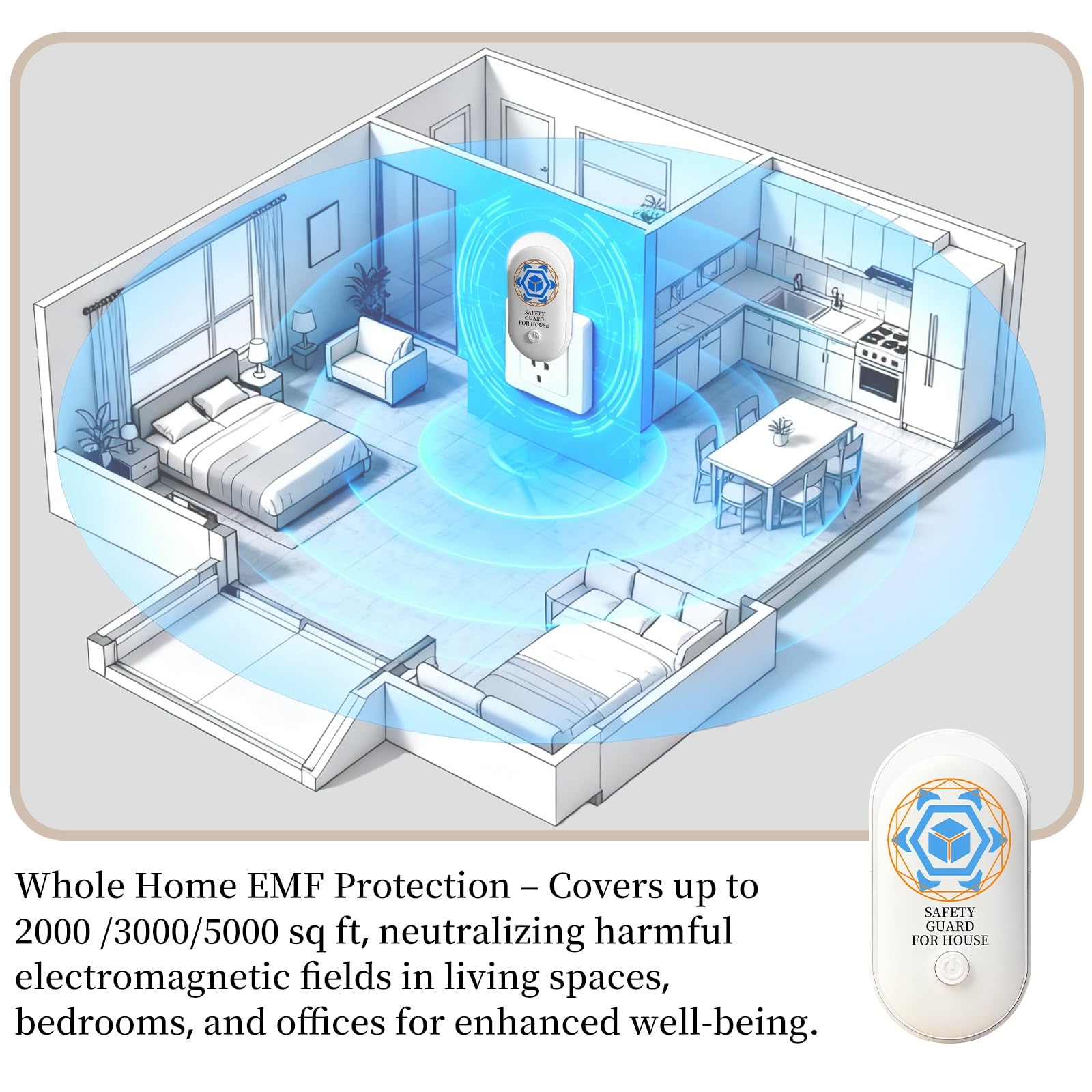 Travel adapter included for EMF protection on the go.