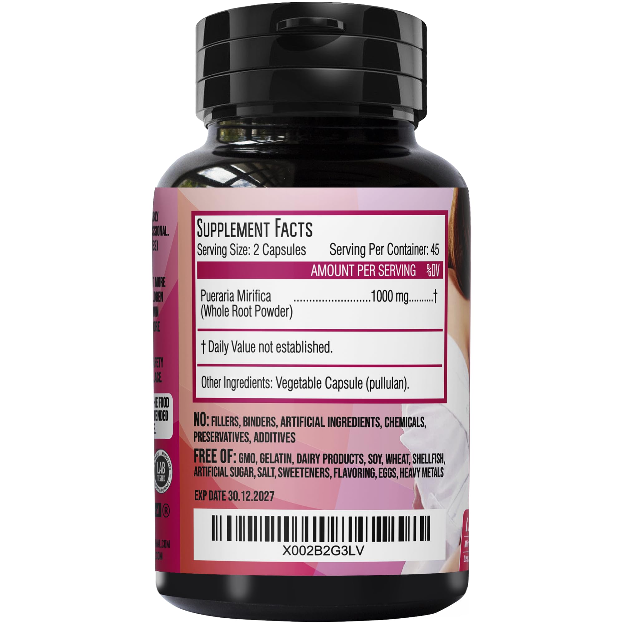Tablets arranged for daily use of Sapir's Nutrition Pueraria Mirifica capsules